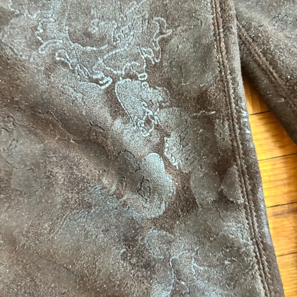 Vintage y2k 90s stretch brown floral pattern boots - Picture 3 of 9